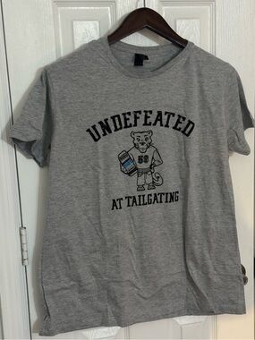 Soft Style Gray "Undefeated at Tailgating" Short Sleeve Tee